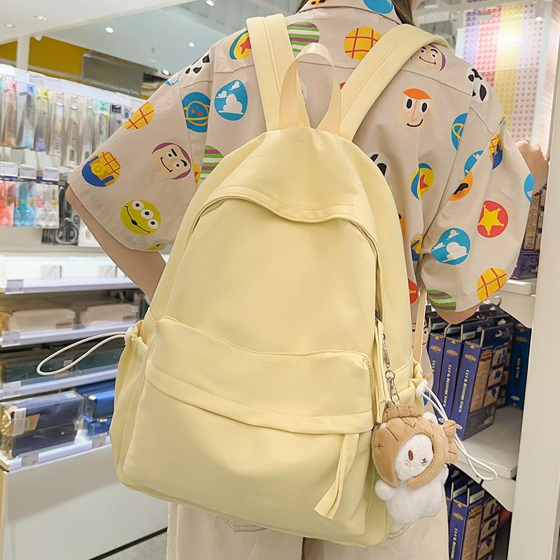 Children's Elementary School Students Junior High School Students College Students Backpacks Solid Color Shoulders