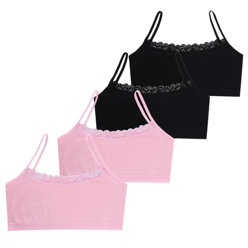 4 шт. бюстгальтер для тренировок для девочек детское нижнее белье из хлопка для девочек жилет укороченный топ 8-14 лет