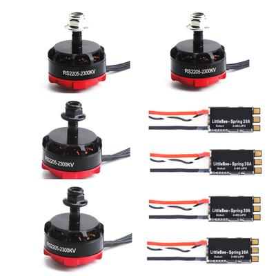 Бесколлекторный двигатель 2205 2300KV 4 шт. двигатель обратного и прямого вращения и 4 шт. регулятора 30A для FPV RC гоночного дрона мультикоптера