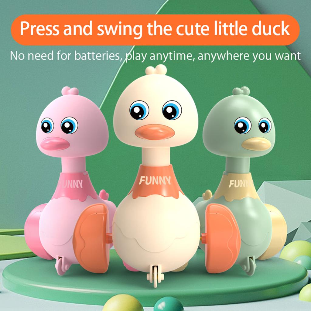 non-toxic Baby Toy Swing Duck Toy Cartoon Press Vehicles Glide Animal Inertia Pull Back Cars Early Education Toys for Toddlers children