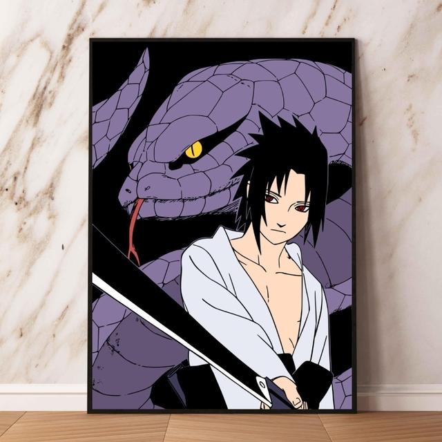 Japanese Anime Oil Painting Natuto Uchiha Sasuke Gift Manga Pictures Wall Art Prints and Prints Decoration