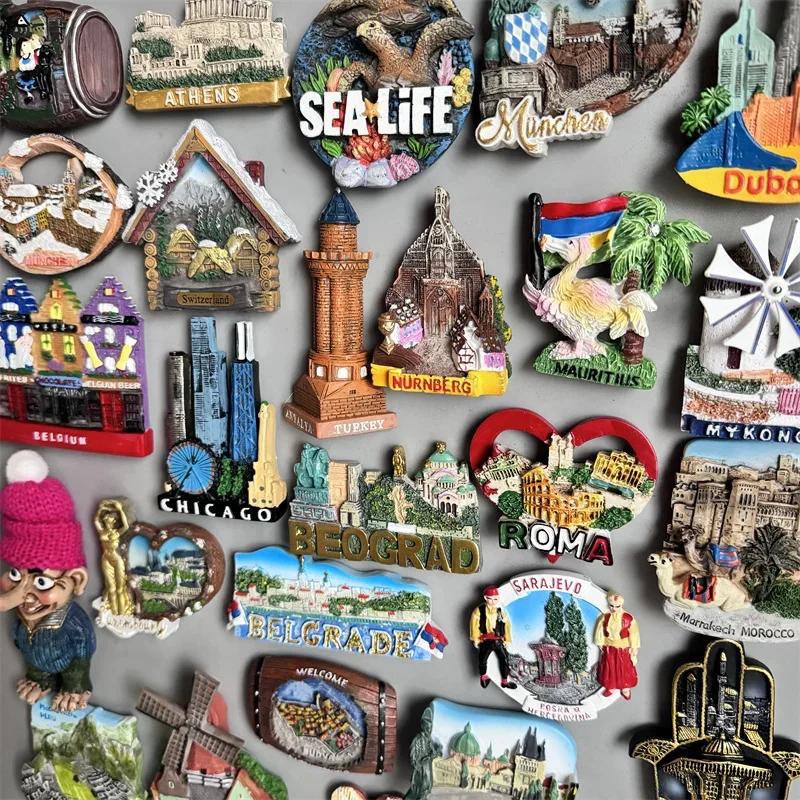 Магниты на холодильник Норвегия СШАГреция Германия Турция Сербия Люксембург Сараево Будва Голландия Рим Марокко Германия Туристический сувенир