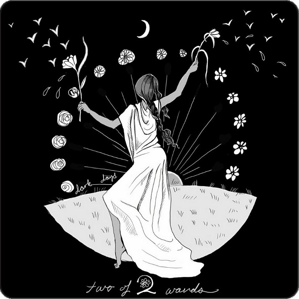 7,5*7,5 см Таро Темных Дней: 78-карточные иллюстрации и колода для гаданий, вдохновленная божественной женской энергией, черно-белая