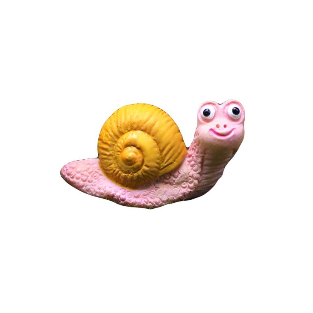 Crafts Resin Small Snail Figurine Simulation Cute Animal Snail Model Creative Kawaii Mini Ornament Flowerpot