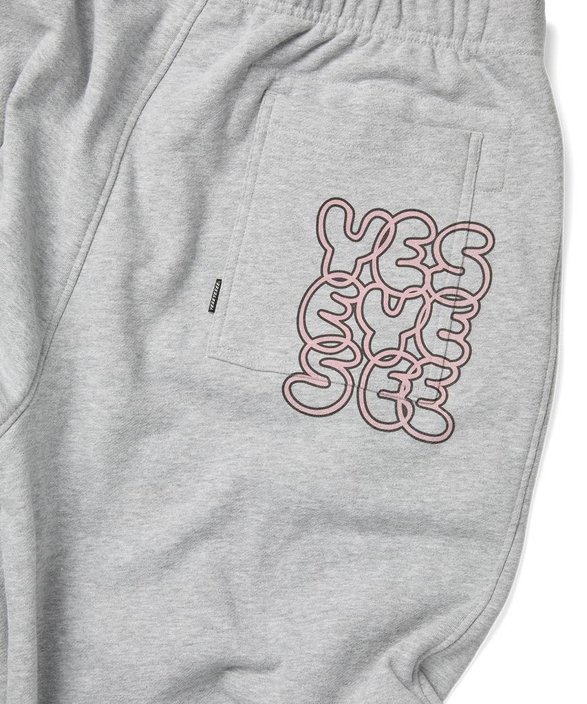 YESEYESEE Серые прямые спортивные штаны с логотипом C