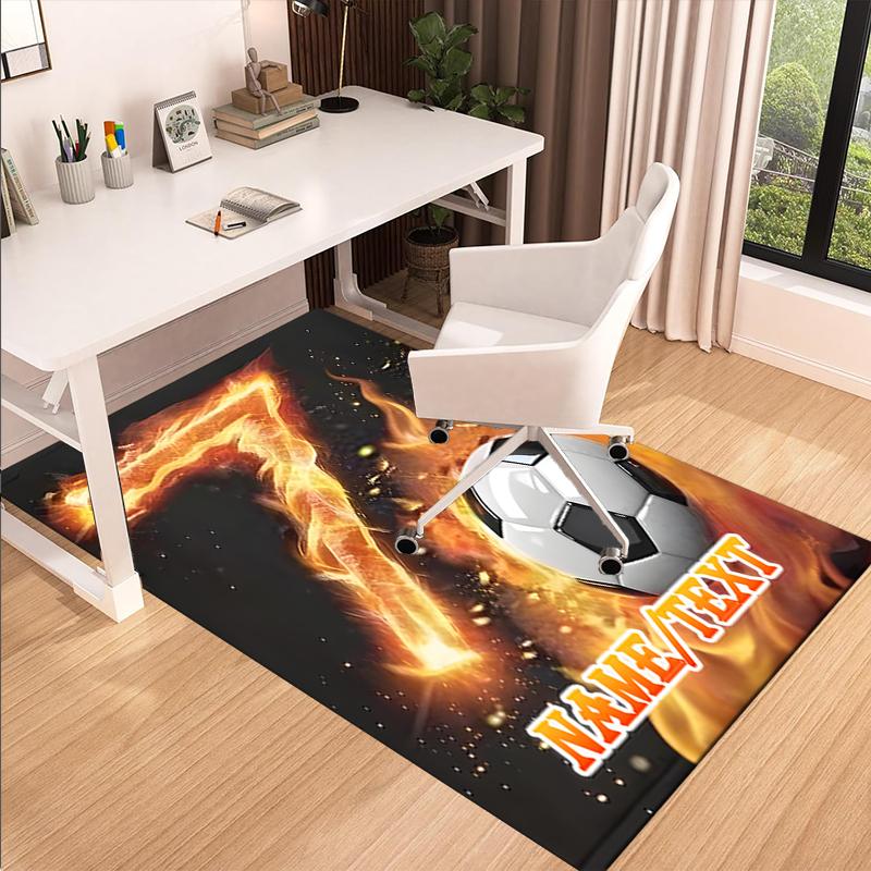 1PC Custom Name Soccer Seven" Theme Floor Mat Ideal for Living Room, Game Rooms, Office, Bedroom,Floor Mat Playful Design