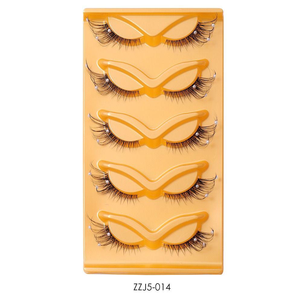 5 пар натуральных пушистых накладных ресниц из искусственной норки, портативные, декоративные ресницы для макияжа
