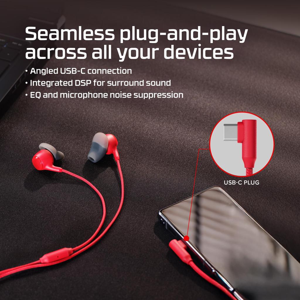 HyperX Cloud Earbuds III S Игровые Официальный японский дистрибьютор Продукт Наушники, Проводные, USB-C, Красный, (BN7S2AA)