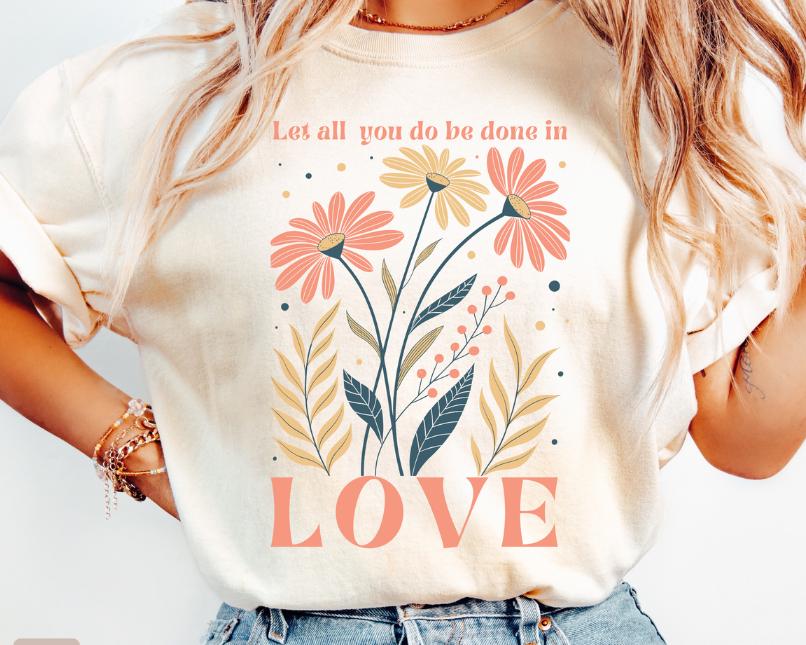 Boho Floral Christian T-shirt, Comfort Colors Tee