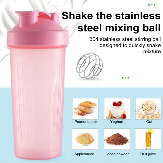 600 мл бутылка для протеинового шейкера с шариком из нержавеющей стали, точные весы, портативная чашка для воды для смешивания воды для фитнеса, пластиковый миксер, бутылка-блендер, подарок на день рождения