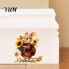 Waterproof Pvc Decals Mouse Wall Stickers, PVC Autumn Retro Fairy Tale Decals, Removable Peel Forest Animal Art And Stick for Kindergarten Indoor