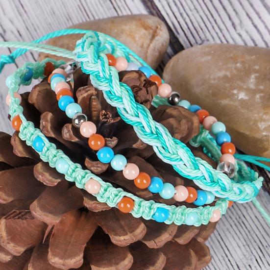 3 шт./компл. плетеный браслет, духовная линия, защита, стабильность, набор восков, плетеный, разноцветный, из бисера, гладкий