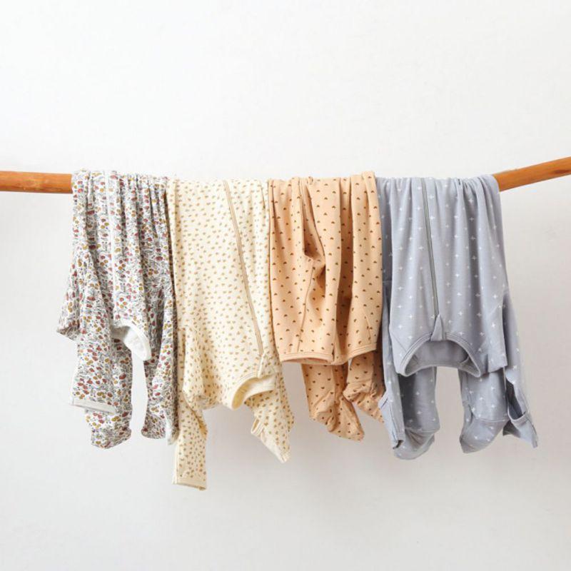 Футболки из модала для маленьких девочек, уютный комбинезон в горошек с длинными рукавами и цветочным принтом для новорожденных мальчиков, одежда для новорожденных 0-12 месяцев