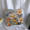 Floral Print Pillowcase Cushion Cover with Zipper Wear Resistant Non-Fading Washable Easy Maintenance Decorative Pillowslip