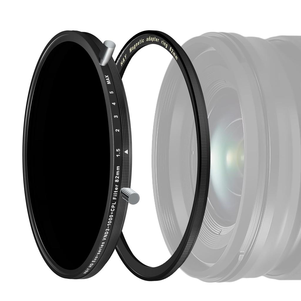 EVND82 Переменный 82 мм HD EVO CPL Фильтр Совместим с Магнитным и до 10 Стопов Света Включает Линзу и H&Y ND/PL Фильтр, ND3-1000 + Комплект, Ввинчивающийся