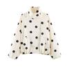2026 Summer New European and American Cross-border Women's Casual Stand Polka Dot Pilot Jacket W05 26226
