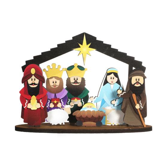 Рождественский вертеп Yousheng, деревянный рождественский вертеп, христианская религиозная статуэтка, праздничный настольный центральный элемент для декора фермерского дома