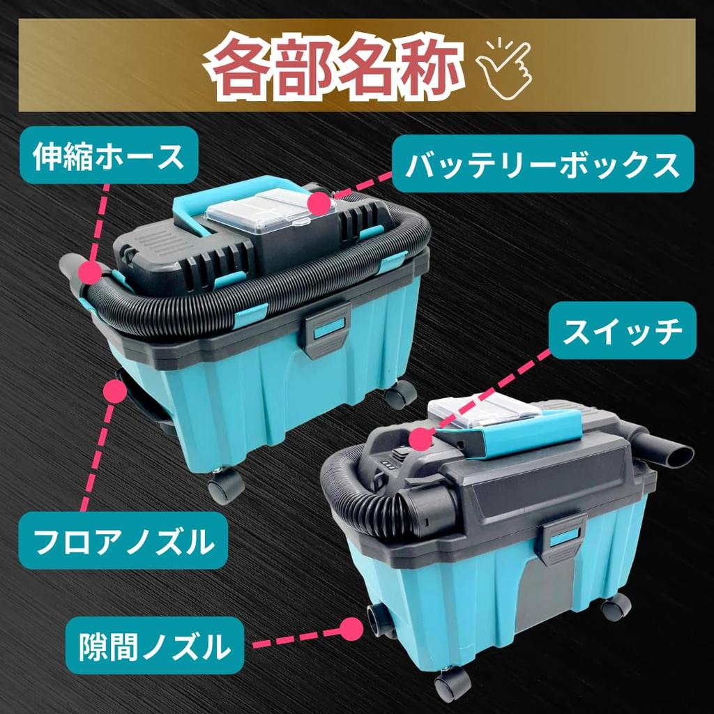 Пылесос-воздуходувка Makita, совместимый с пылесборником, мощный, 10 л, 18 В, HEPA, легкий, Longsafe SYU01, для влажной/сухой уборки, зарядное устройство, компактный,