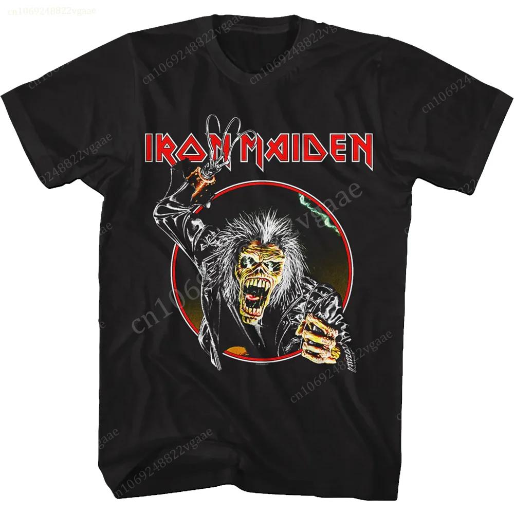 Футболка Iron Maiden 2024 года для мужчин и женщин, винтажная летняя футболка для взрослых из хлопка и полиэстера для детей, хип-хоп, топы, тяжелый металл