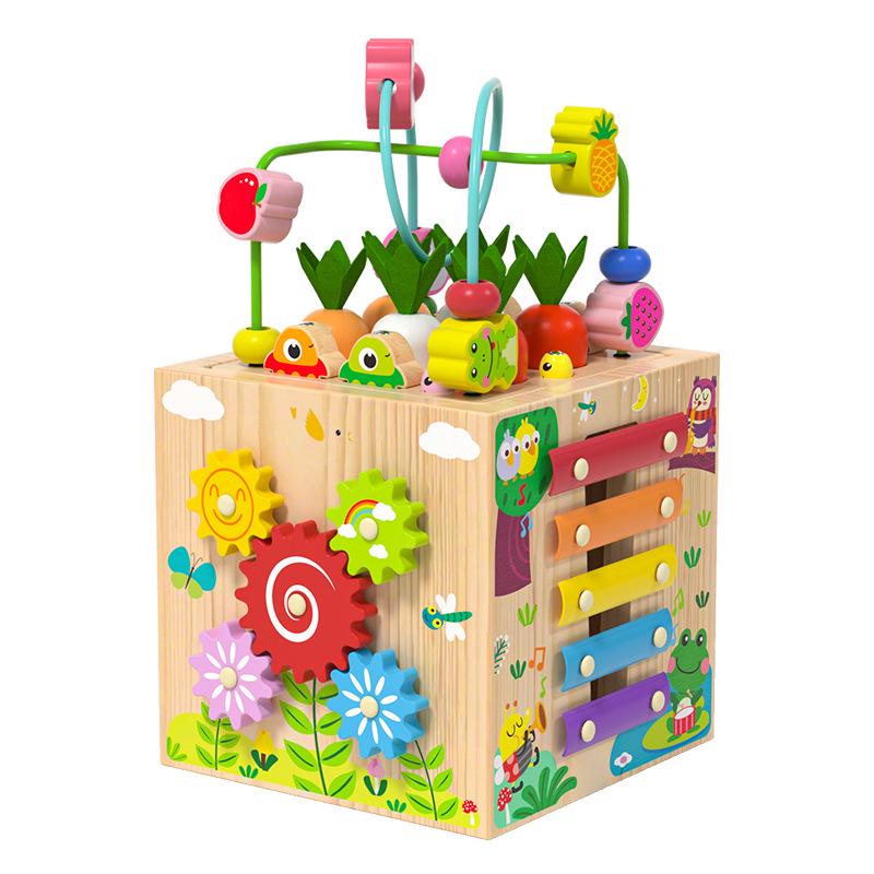 Wooden Educational Bead Maze Box: Early Development Toy for Infants & Toddlers