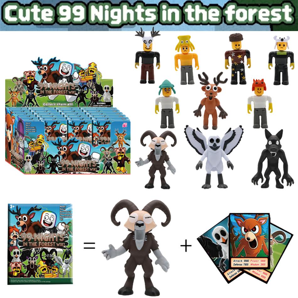 99 Nights in The Forest Action Figure Deer Owl Goat Blind Box Desktop Decoration Model Ornaments Fans Mystic Christmas Gifts