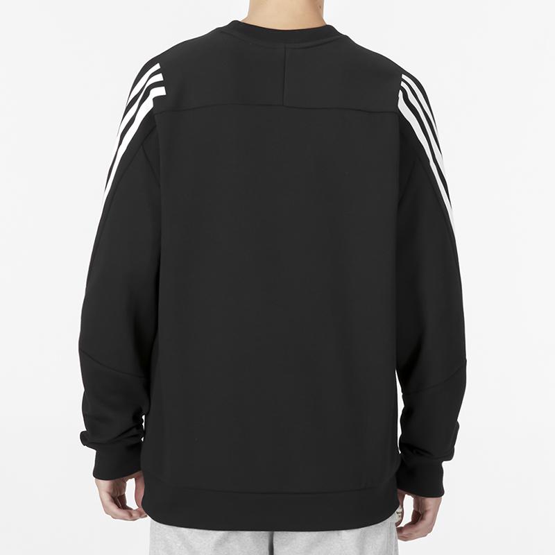 adidas 3-полосная толстовка с круглым вырезом Мужские толстовки черные HJ7846