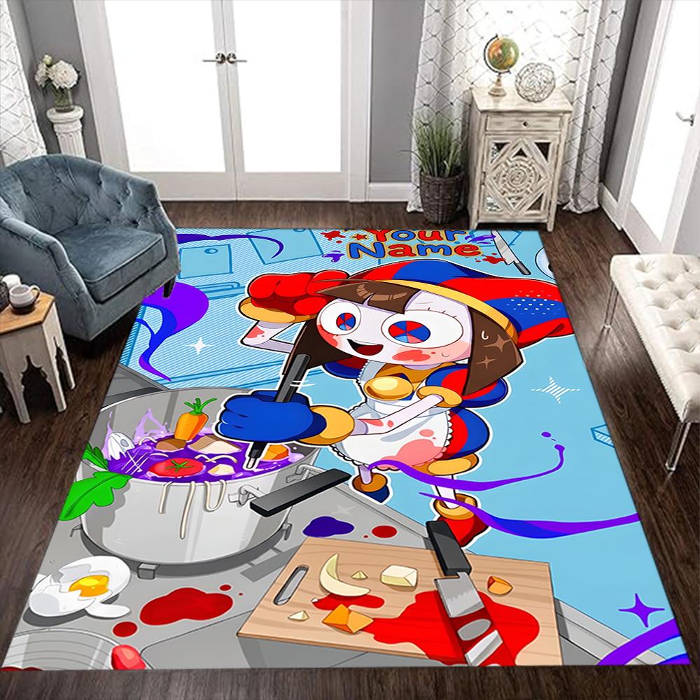 Amazing circus Adventure Friends Customizable Name Floor Rug Office Rug Suitable for Game Room Balcony Outdoor Decorate room Antislip Carpet Office h