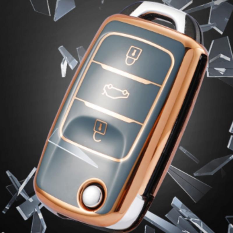 Откидной чехол для ключей из ТПУ с золотыми краями, чехол для ключей, сумка-держатель, брелок для Changan CS15 CS35 CS75 EV E-Star EADO Raeton V3 V5 V7