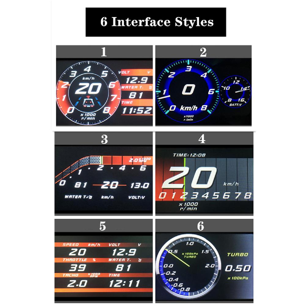 Автомобильный Obd Hd Lcd Hud Проекционный Дисплей Цифровой Многофункциональный Датчик Буст Инструмент Сканирования