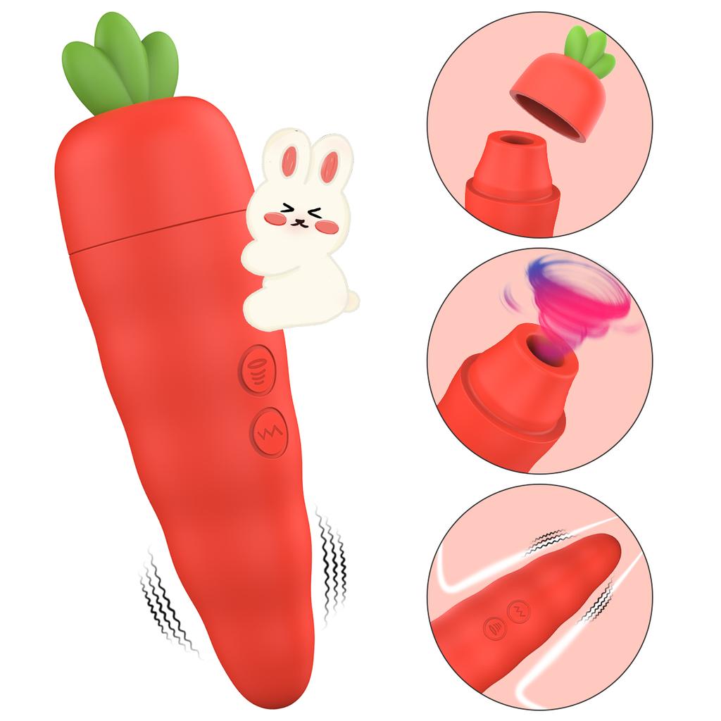Rabbit Vibrator Vagina G-Spot Clitoris Stimulator For Adult Women Carrot Sex Toys Sucking Vibrator Suckers Vacuum Stimulator