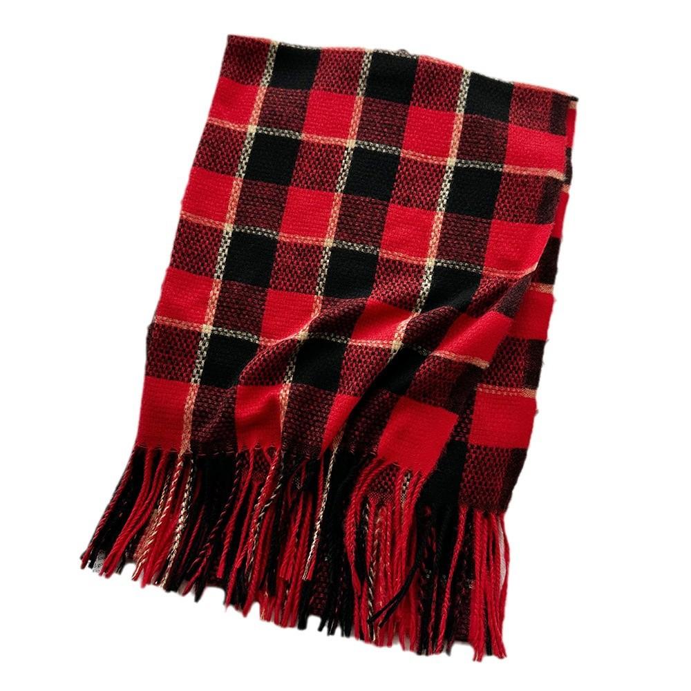 High End Couple Imitation Cashmere Small Plaid Scarf Autumn and Winter Tassel Warm Scarf Fashion Versatile Shawl
