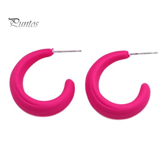 1 пара ярких цветов C-образные серьги-гвоздики, красочные серьги-кольца, легкие серьги с геометрическим кругом, ювелирные изделия, подарок