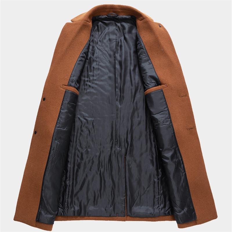 Мужское зимнее шерстяное пальто осень-зима высококачественное однотонное шерстяное пальто из смеси шерсти мужской тренч