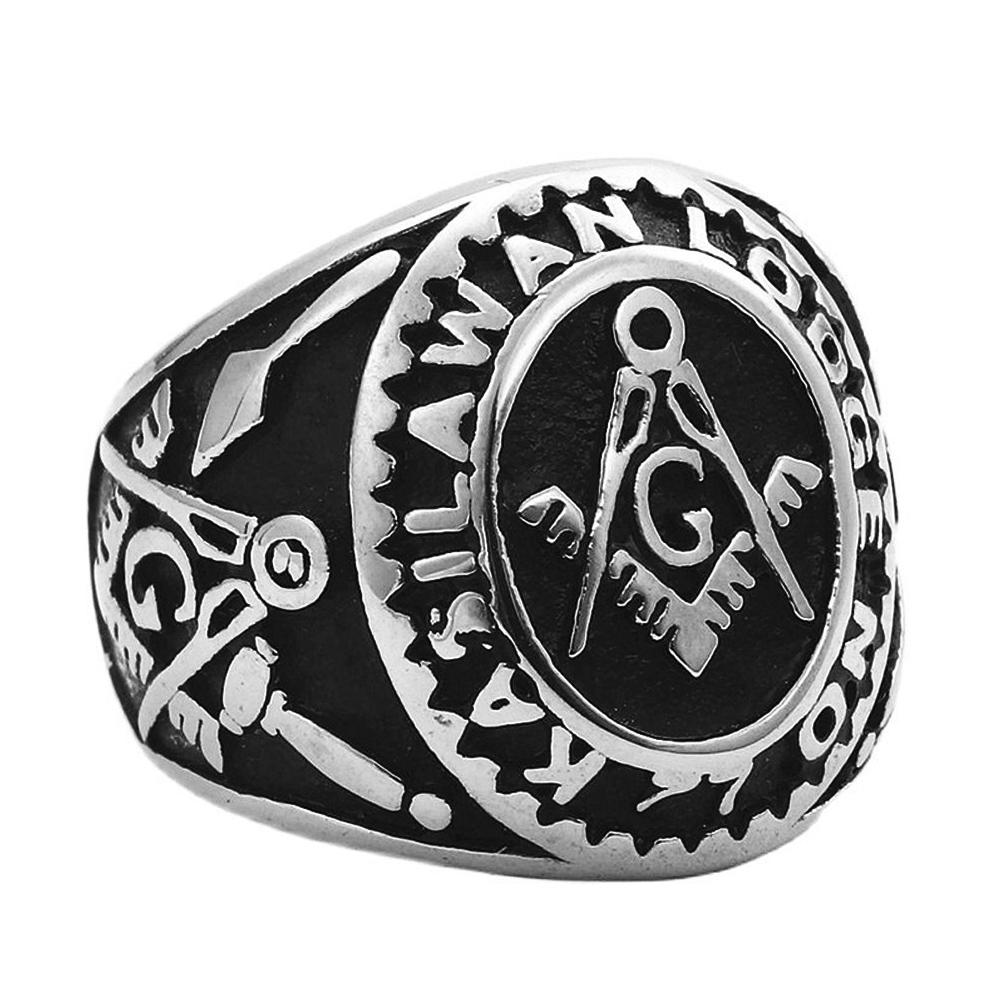 Vintage 316L Stainless Steel Masonic Letter Ring for Men Women Free Mason Masonic G Ring Fashion Vintage Jewelry Gift Wholesale