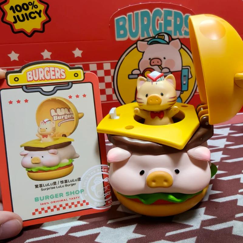 Original Lulu The Piggy Burgers Series Blind Box Surprise Bag Collect Kawaii Doll Desktop Decoration Ornament Trend Toy Gift