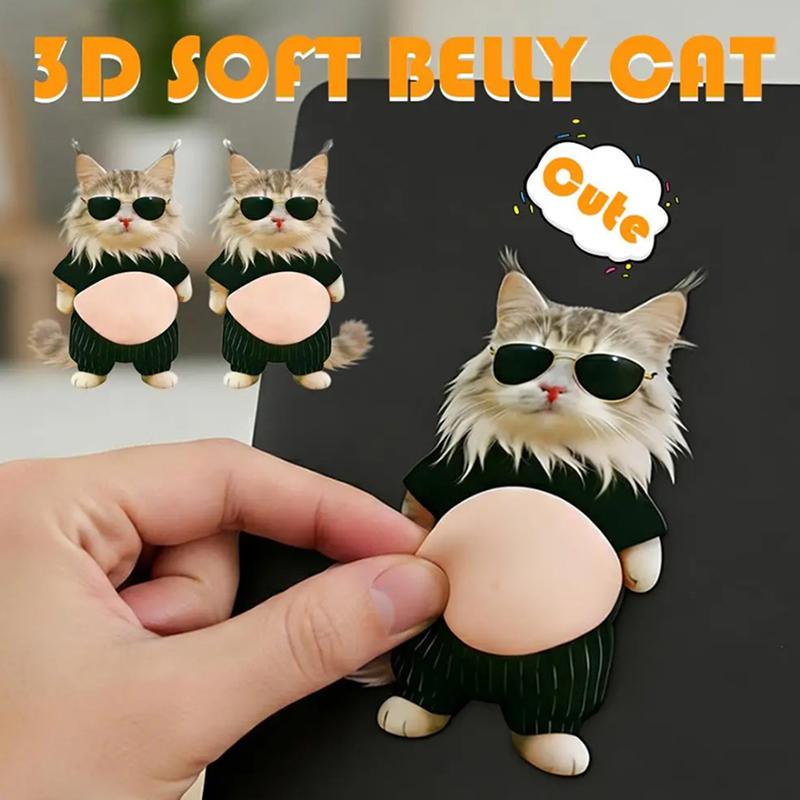 3D Стикеры на живот кошки Мягкий силикон Для чехла телефона Украшение автомобиля Подарок на детский день рождения Праздничные принадлежности Аксессуары