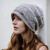 Большая окружность головы, сезонная шляпа, высокая чувственность, универсальная, иностранный стиль, стековая шляпа, темперамент, свободная, вязаная шерстяная шапка для женщин, сохраняющая тепло