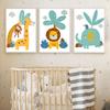 Giraffe Lion Elephant Toucan Jungle Animal Wall Art Canvas Painting Nordic Posters And Prints Wall Pictures Baby Kids Room Decor