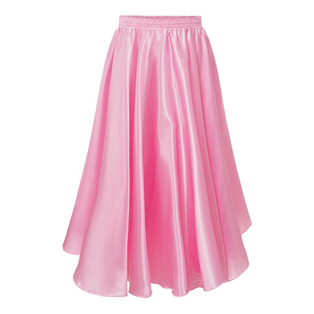 Kids Girls Stylish Dance Clothing Elastic Waistband Large Swing Loose Half-length Skirt