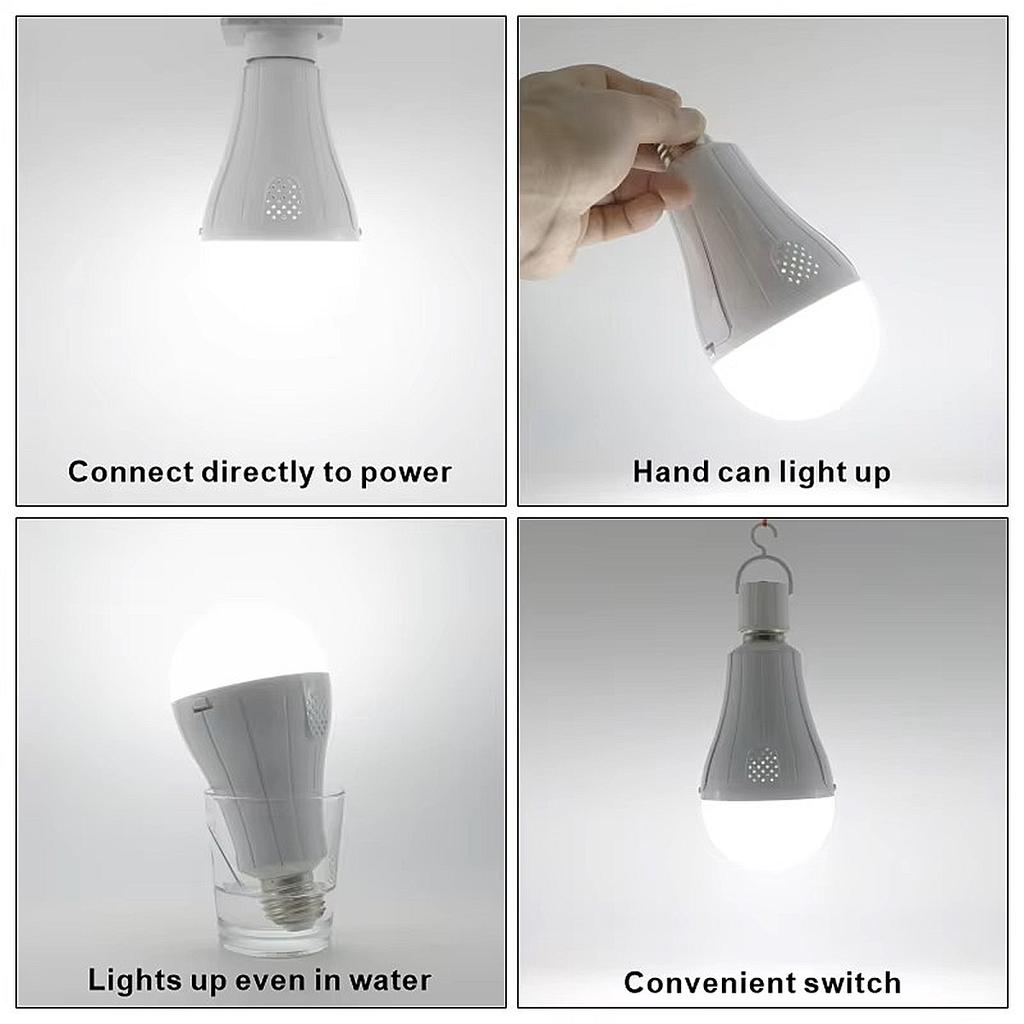 E27 15 Вт Светодиодная аварийная лампочка 1600 мАч Перезаряжаемая кемпинговая лампа 110 В 220 В для дома, при отключении электроэнергии, палатки, садовая лампа, портативная