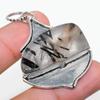Black Rutile Handmade 925 Sterling Silver Jewelry Pendant 2.05" j0A97