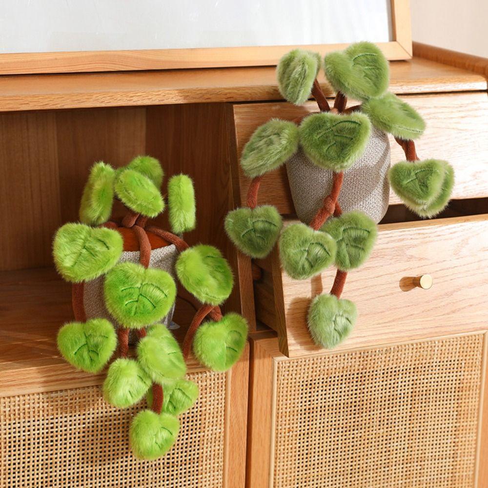 Green Vine Potted Plant Stuffed Toys 18CM Artificial Hanging Plant Kawaii Plushie  Home Decoration