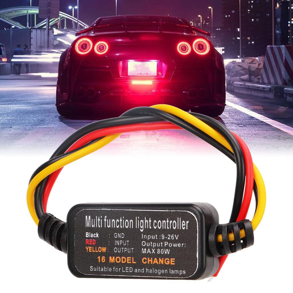 4 шт. Контроллер мигания стоп-сигнала, модуль мигалки для автомобиля, DC9-26V, LED мигалка, стробоскопический контроллер, 16 режимов, регулируемый, для автомобиля, мотоцикла