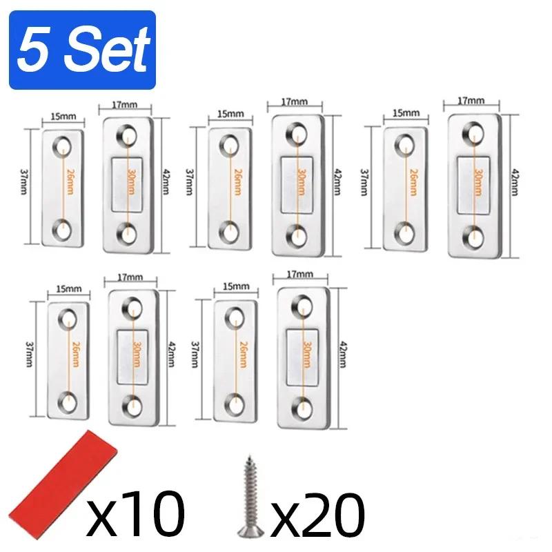 Ultra Thin Cabinet Magnetic Catch Adhesive Drawer Magnet Catch for Kitchen Closet Door Closing Magnetic Door Catch Closer