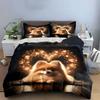 "Romantic Heart Glow Decor Set" Multiple sizes kid's and adults' bedroom Exquisite 3PC bedding set, gift