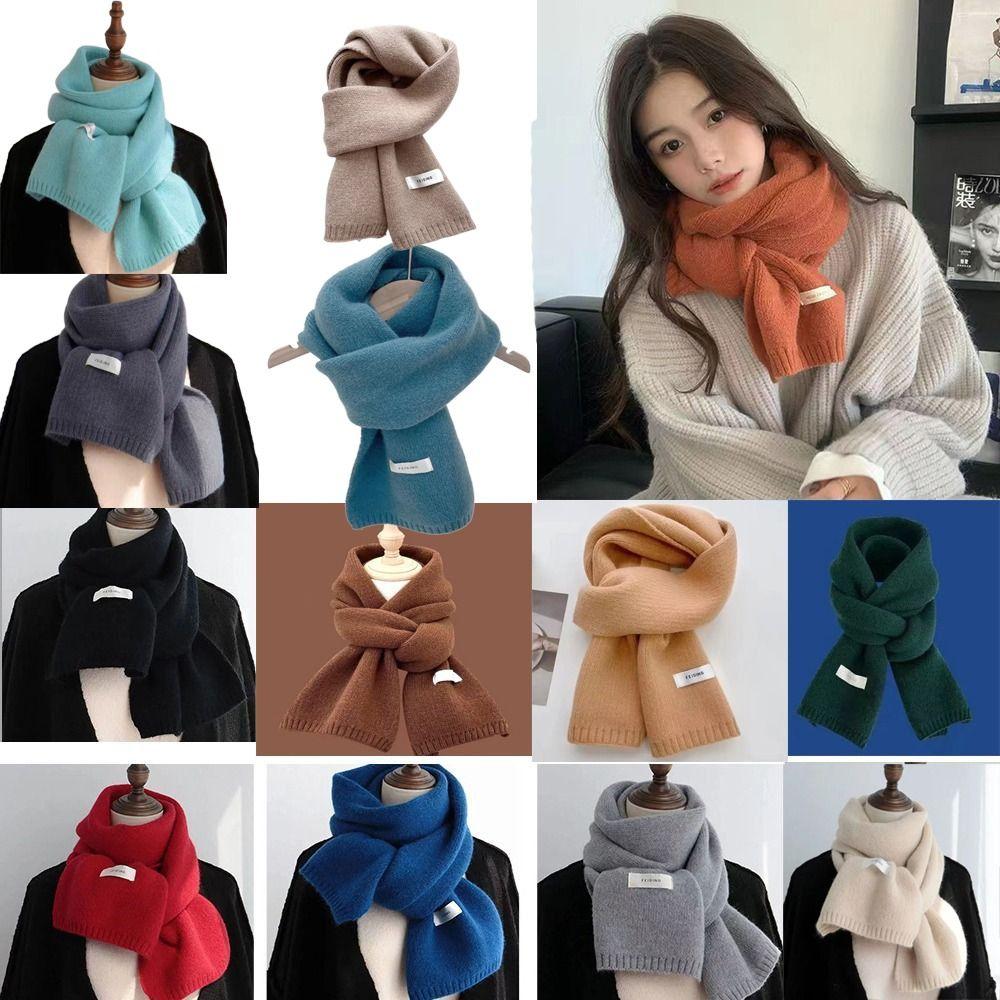 Нагрудник Вязание Шерстяной Шарф Утолщение Зимние Шарфы Термо Утеплитель Для Шеи Осень Зима