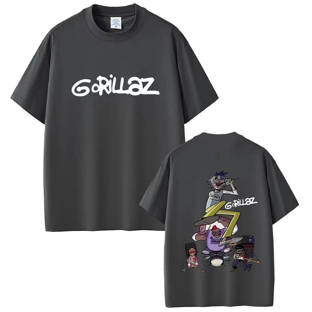 Rock Band Gorillaz Graphic Tshirts Men Women Vintage Fashion Casual Streetwear Unisex High Quality Soft Cotton T Shirts Tops