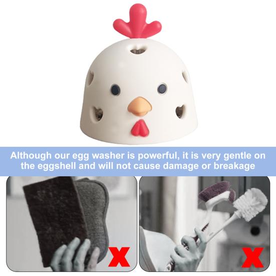 Силиконовая щетка для яиц в форме цыпленка, мягкая щетина, очиститель для яиц курицы, птицы, ручной очиститель для яиц, пятновыводитель, инструмент для мытья скруббера