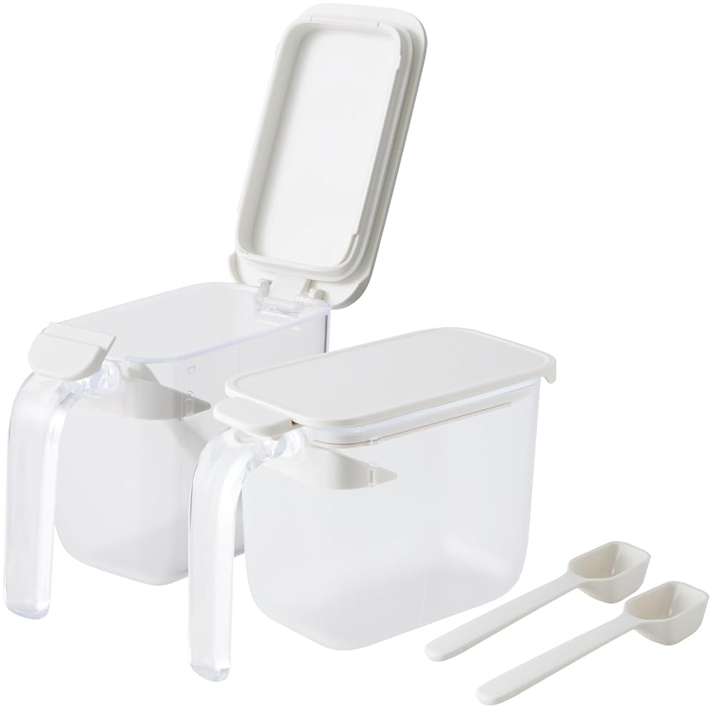 Marna spice pot with spoon, one-touch opening, spoon won't get buried, moisture-proof with gasket,