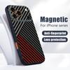 Чехол с узором из углеродного волокна для iPhone 17 Pro Max iPhone 16 15 14 13 Pro Max Магнитный для Magsafe Гибридный ТПУ+ПК Матовый Чехол